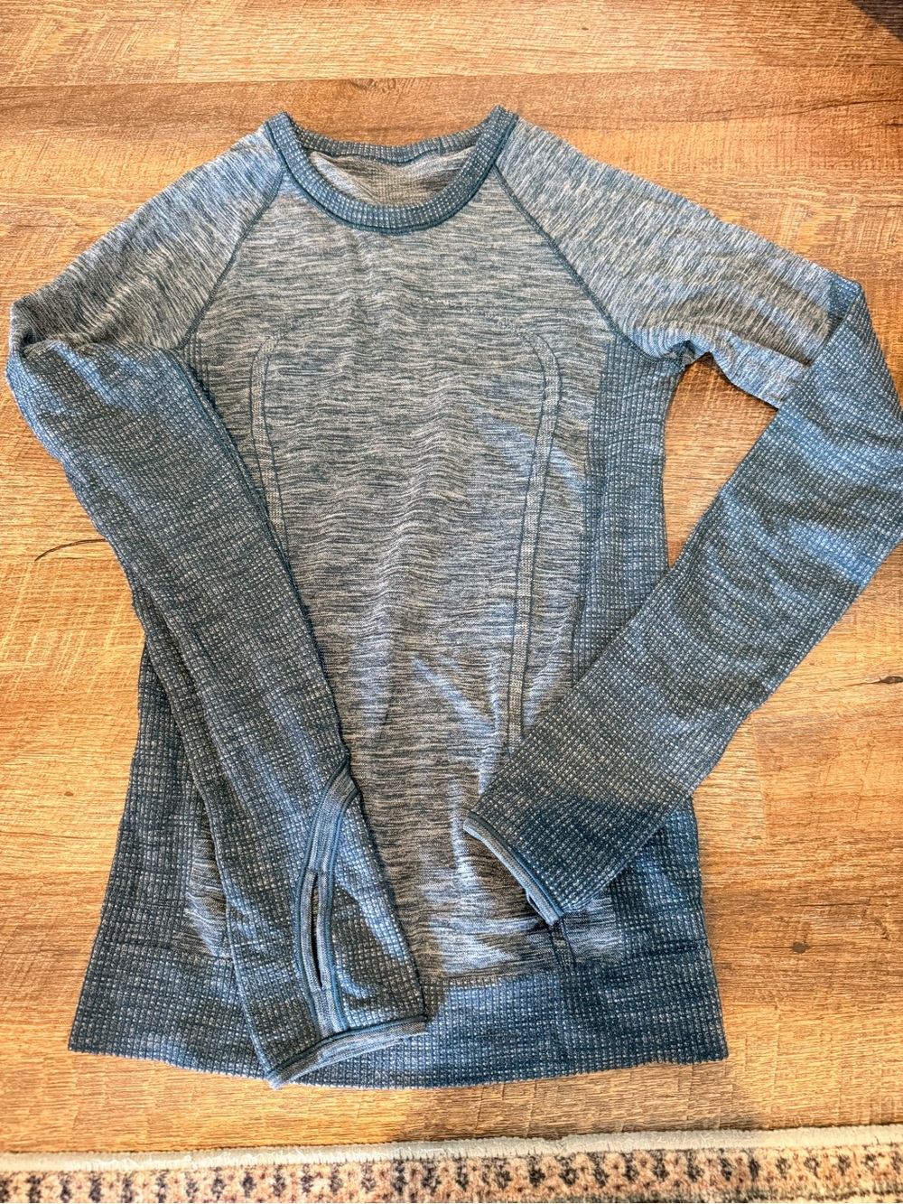 Lululemon Heathered Blue Long Sleeve Athletic Top